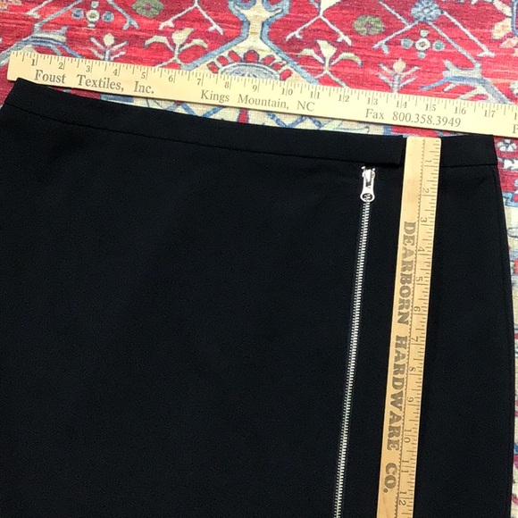 🖤 VENEZIA Stretch Black Chrome Full Zip Unlined Fitted Knee Length - Picture 6 of 9